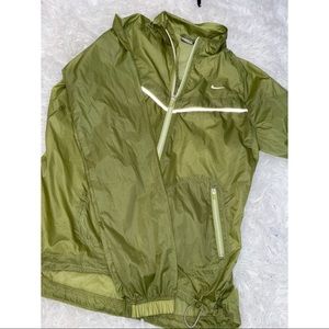 Green Nike reflector rain jacket
